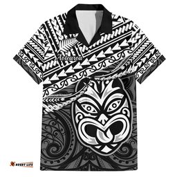 Personalised Matariki New Zealand Hawaiian Shirt Maori New Year Tiki Black Version