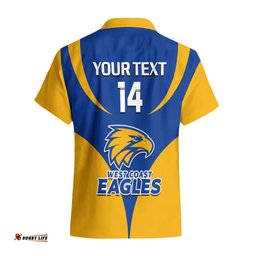 Personalised Eagles Football Hawaiian Shirt West Coast Sporty Style