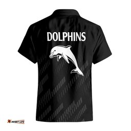 NRL Dolphins Rugby Hawaiian Shirt Simple Black Style