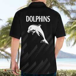 NRL Dolphins Rugby Hawaiian Shirt Simple Black Style