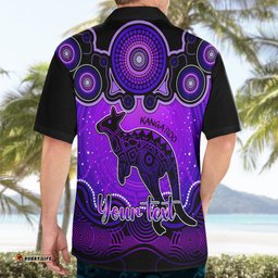 Personalised Australia Aries Kangaroo Zodiac Hawaiian Shirt Auz Astrology Aboriginal Purple