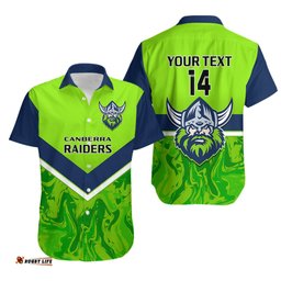 Personalised Raiders Rugby Hawaiian Shirt Canberra 1981 Sporty Style