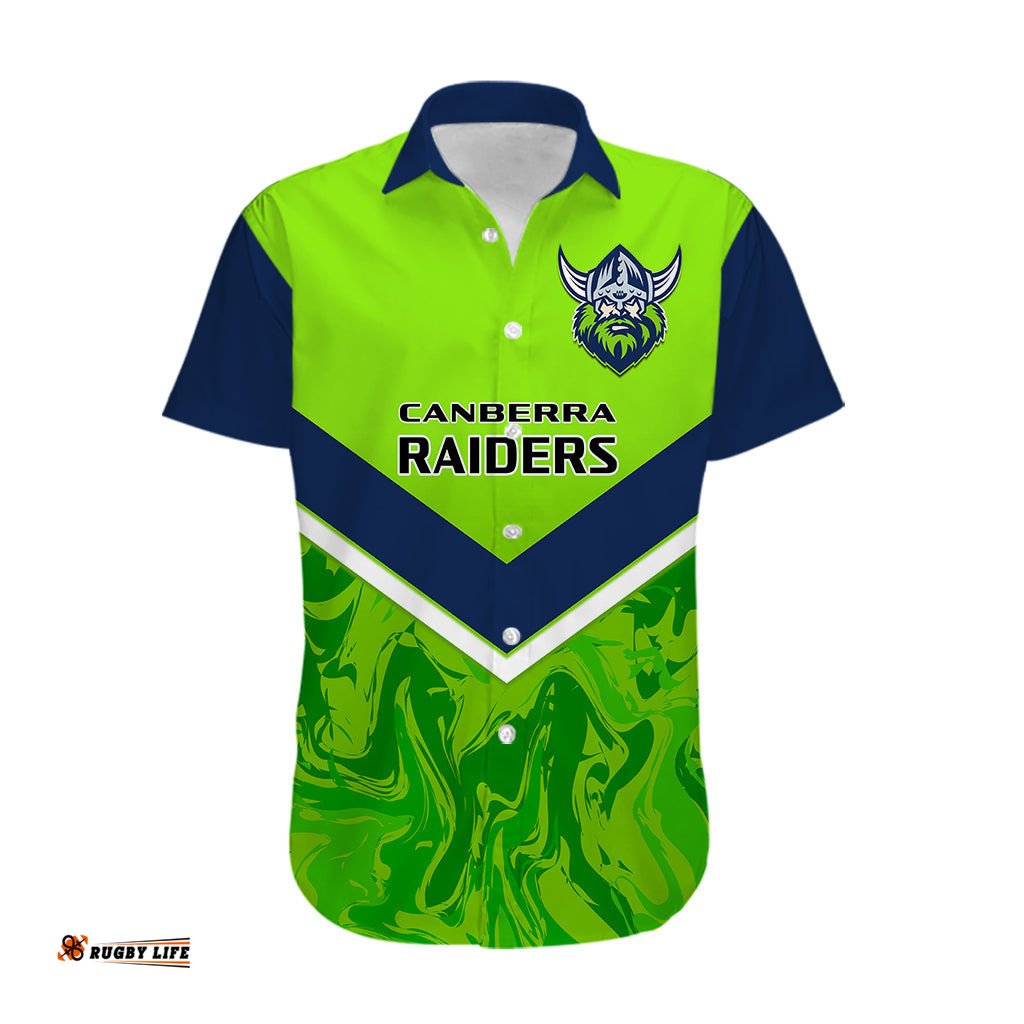 Personalised Raiders Rugby Hawaiian Shirt Canberra 1981 Sporty Style
