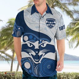 Personalised Geelong Football Hawaiian Shirt Go Cats Indigenous Art