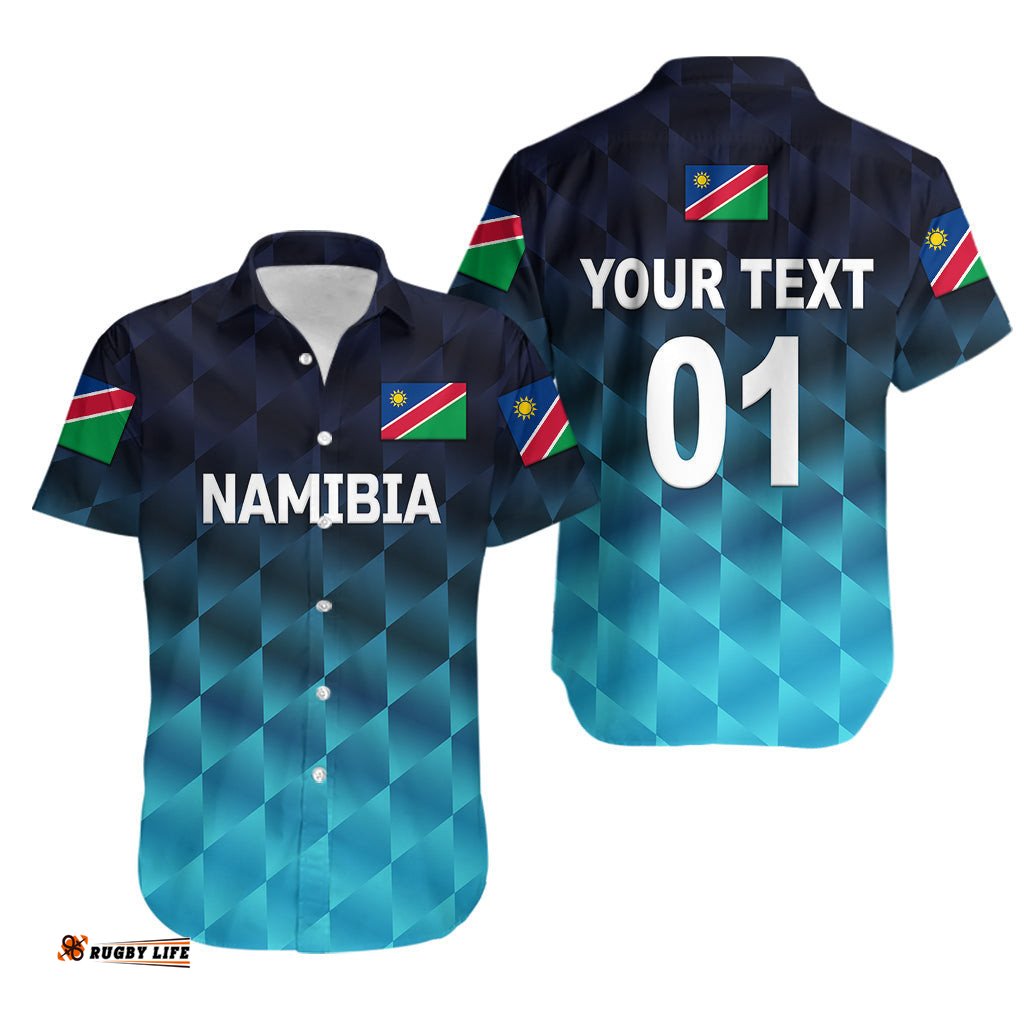 Custom Personalised Namibia Cricket Hawaiian Shirt Unique Style Blue