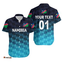 Custom Personalised Namibia Cricket Hawaiian Shirt Unique Style Blue