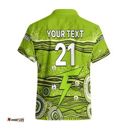 Custom Text And Number Australia Thunder Cricket Hawaiian Shirt Indigenous