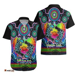 Personalised Australia Pisces Platypus Zodiac Hawaiian Shirt Auz Astrology Aboriginal Rainbow
