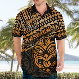 Personalised Matariki New Zealand Hawaiian Shirt Maori New Year Tiki Gold Version