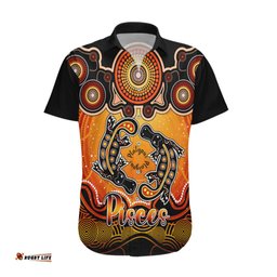 Personalised Australia Pisces Platypus Zodiac Hawaiian Shirt Auz Astrology Aboriginal Red