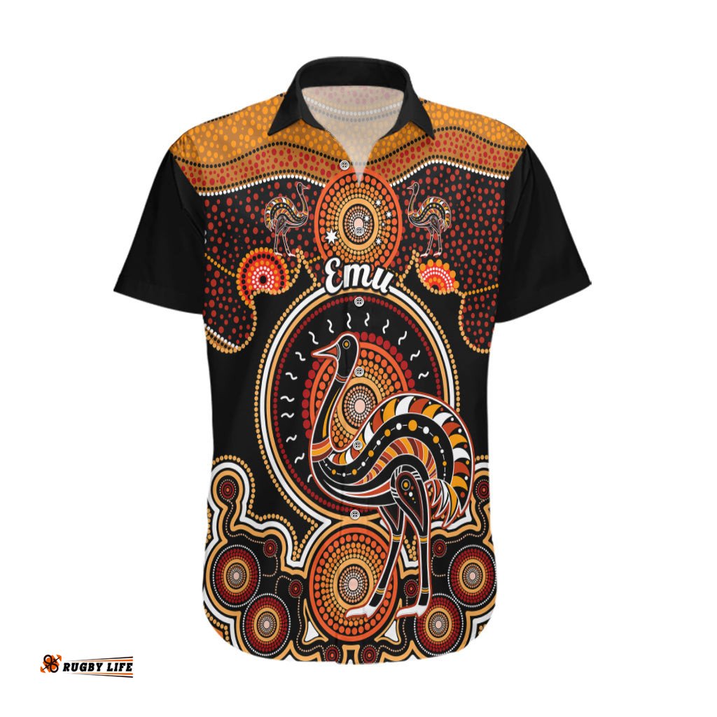 Personalised Australian Astrology Hawaiian Shirt Aboriginal Emu Zodiac Sign