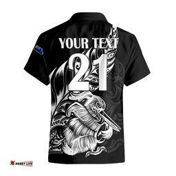 Custom Text And Number New Zealand Kiwi Rugby Hawaiian Shirt