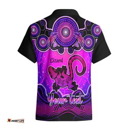 Personalised Australia Leo Lizard Zodiac Hawaiian Shirt Auz Astrology Aboriginal Magenta