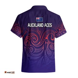 New Zealand Auckland Cricket Hawaiian Shirt Maori Traditional Ethnic Style