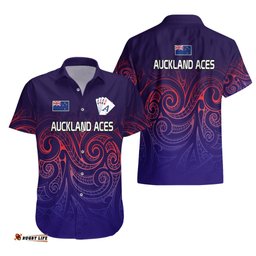 New Zealand Auckland Cricket Hawaiian Shirt Maori Traditional Ethnic Style