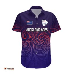 New Zealand Auckland Cricket Hawaiian Shirt Maori Traditional Ethnic Style