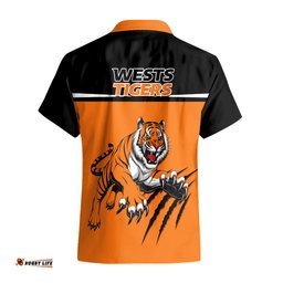 Wests Tigers Rugby Hawaiian Shirt Orange Simple Style