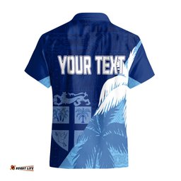 Personalised Fiji Rugby Hawaiian Shirt Palm Trees Mix Tapa