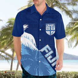 Personalised Fiji Rugby Hawaiian Shirt Palm Trees Mix Tapa