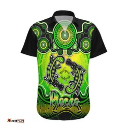Personalised Australia Pisces Platypus Zodiac Hawaiian Shirt Auz Astrology Aboriginal Green