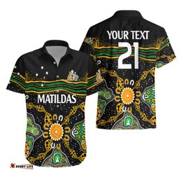 Custom Text And Number Matildas Australia Soccer Hawaiian Shirt Aboriginal Dots Style