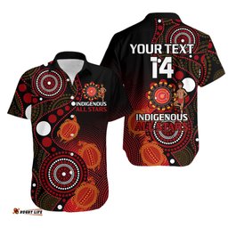 Custom Text And Number Australia Indigenous Rugby Hawaiian Shirt All Stars Aboriginal Turtle