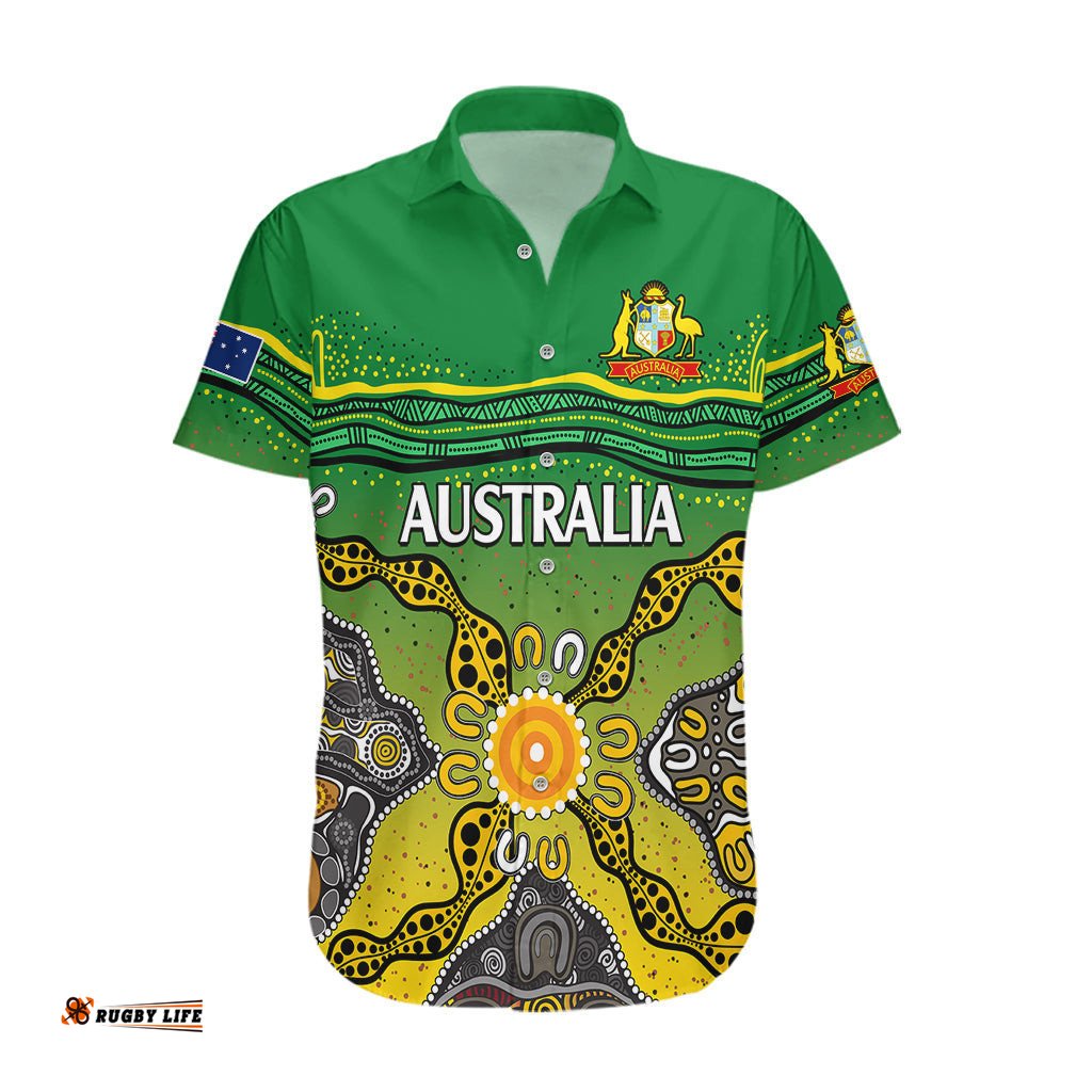 Australia Cricket Hawaiian Shirt Aboriginal Dots Style