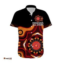 Australia Indigenous Rugby Hawaiian Shirt All Stars Aborigine Dreamtime Black Version