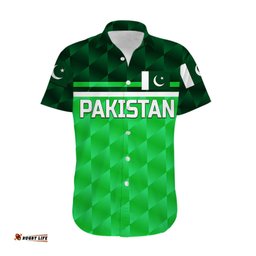 Custom Personalised Pakistan Cricket Hawaiian Shirt Pak Shaheens Unique Green