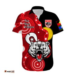 Custom Text And Number North Sydney Rugby NAIDOC Hawaiian Shirt Bears Indigenous For Our Elders
