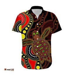 Aboriginal Turtle Hawaiian Shirt Red Style