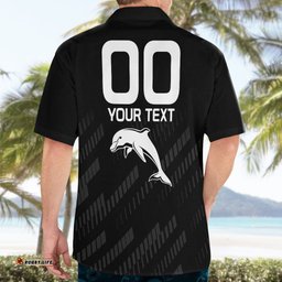 Custom Text And Number NRL Dolphins Rugby Hawaiian Shirt Simple Black Style