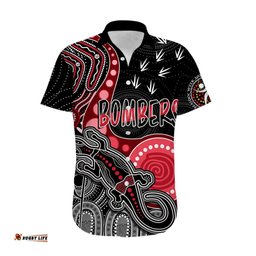 Personalised NAIDOC Week AFL Bombers Hawaiian Shirt Aboriginal Dot Art Lizard Mix Boomerang