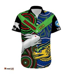 Custom Text And Number Rabbitohs Mix Eels Rugby Hawaiian Shirt Souths And Parra Indigenous