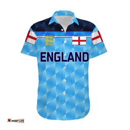 Custom Personalised England Cricket Hawaiian Shirt Unique Blue