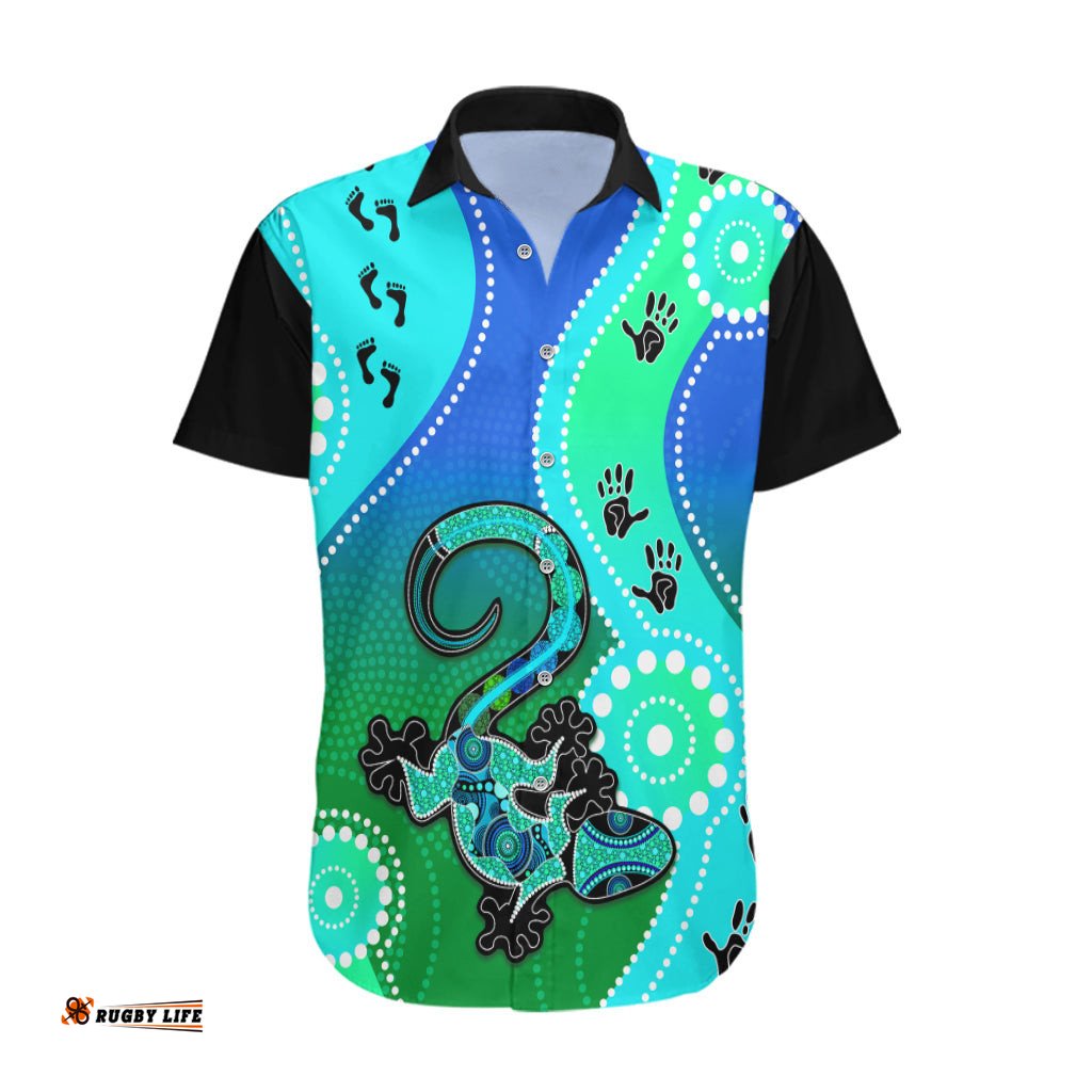 Personalised Australia Lizard Hawaiian Shirt Aboriginal Tribal Art Stylization