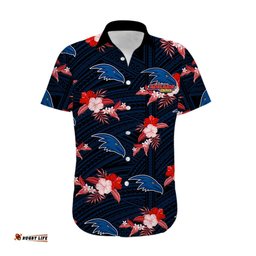 Custom Text And Number Adelaide Crows Football Hawaiian Shirt Polynesian Tribal Mix Tropical Hawaiian Style