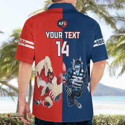 Personalised Swans And Cats Football Hawaiian Shirt Sydney Mix Geelong Sporty Version