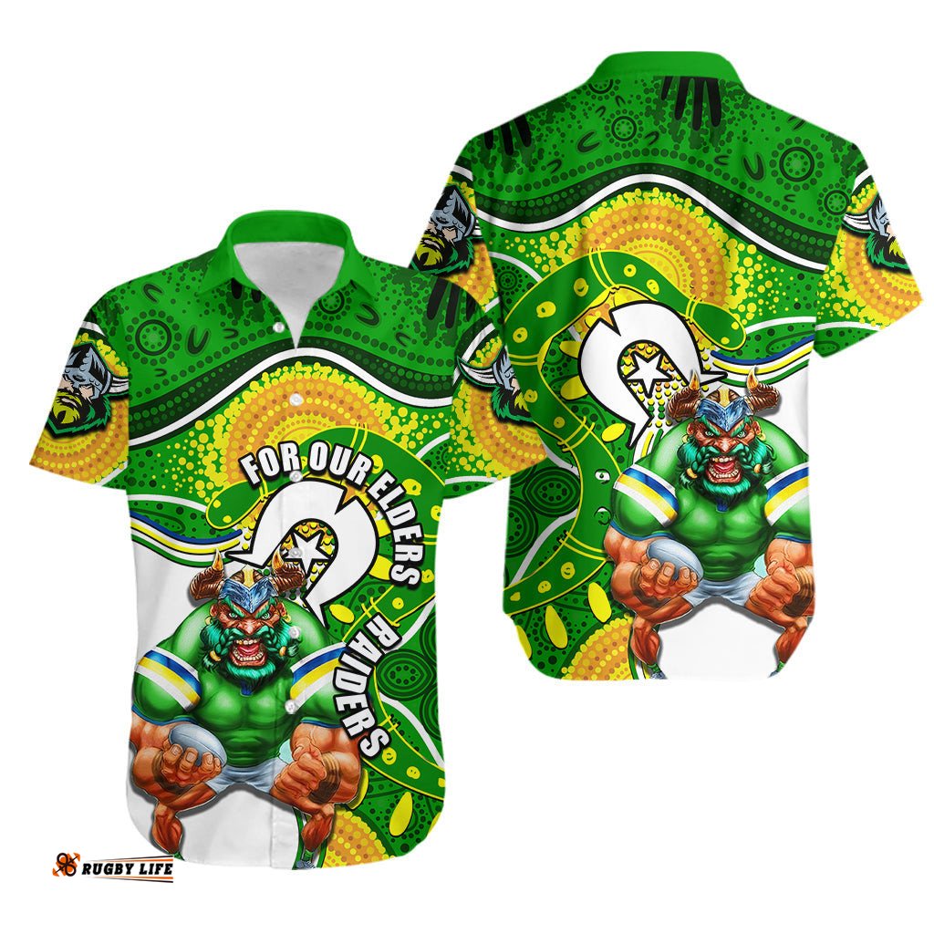 Raiders Mascot NRL Hawaiian Shirt NAIDOC
