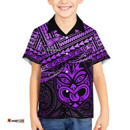 Personalised Matariki New Zealand Hawaiian Shirt Maori New Year Tiki Purple Version