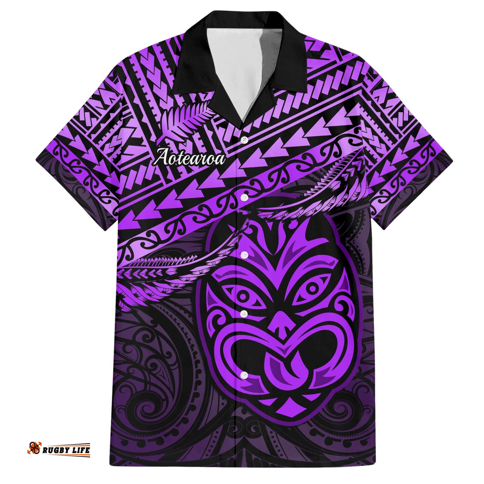 Personalised Matariki New Zealand Hawaiian Shirt Maori New Year Tiki Purple Version