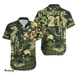 Custom Text And Number NRL ANZAC Sea Eagles Hawaiian Shirt Camouflage