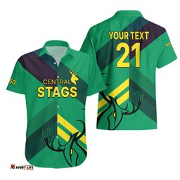 Custom Text And Number New Zealand Central Districts Cricket Hawaiian Shirt Central Stags Simple Style
