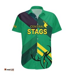 Custom Text And Number New Zealand Central Districts Cricket Hawaiian Shirt Central Stags Simple Style