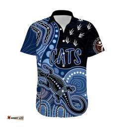 Personalised NAIDOC Week AFL Cats Hawaiian Shirt Aboriginal Dot Art Lizard Mix Boomerang
