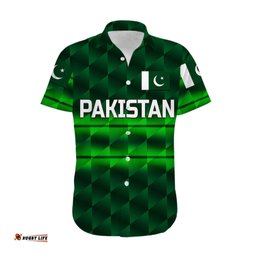 Custom Personalised Pakistan Cricket Hawaiian Shirt Pak Shaheens Unique Dark Green