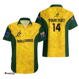 Personalised Australia Rugby Hawaiian Shirt Go Wallaroos Pacific Simple Version