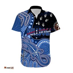 Personalised NAIDOC Week AFL Bulldogs Hawaiian Shirt Aboriginal Dot Art Lizard Mix Boomerang