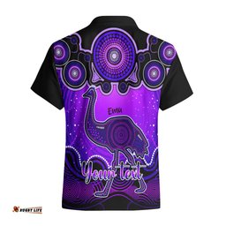 Personalised Australia Aquarius Emu Zodiac Hawaiian Shirt Auz Astrology Aboriginal Purple