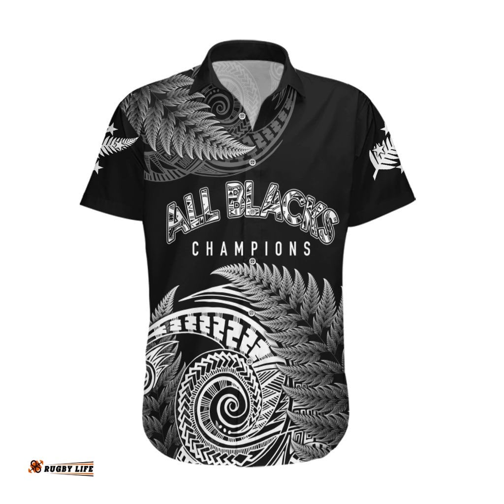 New Zealand Rugby Hawaiian Shirt Aotearoa Silver Ferns Champions